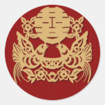 Chinese wedding double happiness pattern stickers