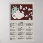 Chinese Year of the Rabbit Calendar Poster