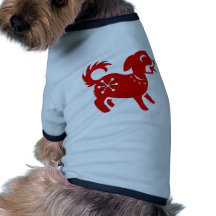 CHINESE ZODIAC DOG PAPERCUT ILLUSTRATION PET TSHIRT