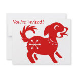 CHINESE ZODIAC DOG PAPERCUT ILLUSTRATION invitations