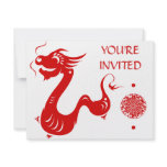 CHINESE ZODIAC DRAGON PAPERCUT ILLUSTRATION ANNOUNCEMENTS