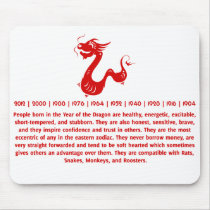 CHINESE ZODIAC DRAGON PAPERCUT ILLUSTRATION MOUSE PAD