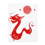 CHINESE ZODIAC DRAGON PAPERCUT ILLUSTRATION postcards