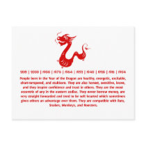 CHINESE ZODIAC DRAGON PAPERCUT ILLUSTRATION POST CARDS