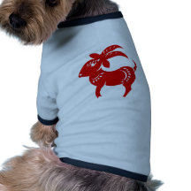 CHINESE ZODIAC GOAT PAPERCUT ILLUSTRATION DOG CLOTHING