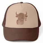 Chinese Zodiac Ox in Kanji Vintage Hat