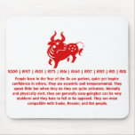 CHINESE ZODIAC OX PAPERCUT ILLUSTRATION MOUSEPADS