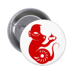 CHINESE ZODIAC PAPERCUT MONKEY ILLUSTRATION BUTTON