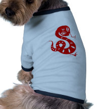 CHINESE ZODIAC PAPERCUT SNAKE ILLUSTRATED SHIRT DOGGIE T-SHIRT