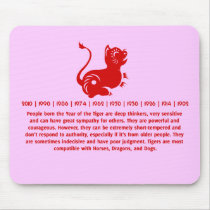 CHINESE ZODIAC PAPERCUT TIGER ILLUSTRATED MOUSE PADS