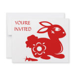CHINESE ZODIAC RABBIT PAPERCUT ILLUSTRATION invitations