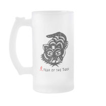 Chinese Zodiac Tiger Paper Cut Mugs