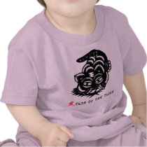 Chinese Zodiac Tiger Paper Cut T-Shirts