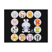 Chinese Zodiac Year of the Rabbit Postcard