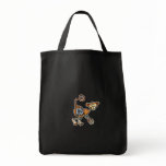chinese zodiak - monkey grocery tote bags
