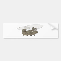 Chinook Helicopter Cartoon Bumper Stickers