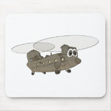 Chinook Helicopter Cartoon Mouse Mat