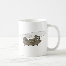 Chinook Helicopter Cartoon Mugs