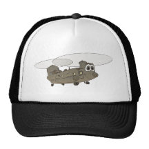 Chinook Helicopter Cartoon Trucker Hat
