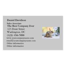 Chipmunk Wearing Flower Party Hat Business Card Template