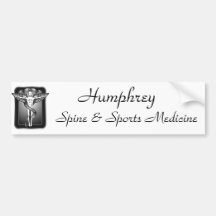 chiropractic b&w, Humphrey , Spine & Sports Med... Bumper Stickers