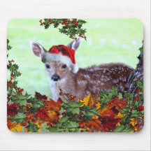 Chistmas Baby Deer Fawn 2 Mousepad
