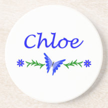 Chloe (Blue Butterfly) Drink Coaster