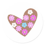 choco heart round sticker