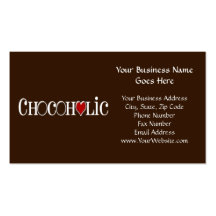 Chocoholic, Chocolate Lover with Red Heart Business Card