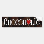 Chocoholic, Dark Brown and Red Heart Funny Design Bumper Stickers