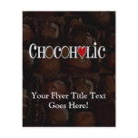 Chocoholic, Dark Brown and Red Heart Funny Design Flyer