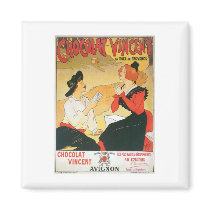 Chocolat Vincent Vintage Food Ad Art Fridge Magnets