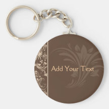 Chocolate and Cream Floral Scroll Key Chains