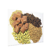 Chocolate and spice stretched canvas print