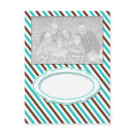 Chocolate and Teal Striped Postcard