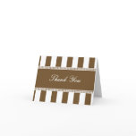 Chocolate and White Cafe Stripes Thank You Note