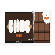 Chocolate bar I Love Chocalate Orange postcards