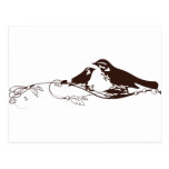 Chocolate Brown Lovebirds-Wedding Save the Date Postcard