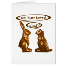 Chocolate bunnies greeting cards