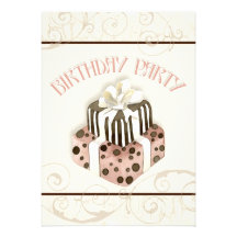 Chocolate Cake Birthday Party Invitation