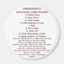 Chocolate Cake in a Mug Recipe 2 Refrigerator Magnet