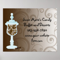 Chocolate Candy Buffet Bar, Urn of Sweets Posters