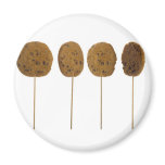 Chocolate chip cookie on a stick magnets