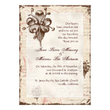 Chocolate Damask Swirl Wedding Card Invite