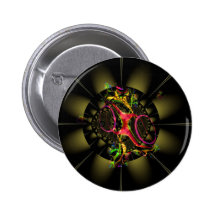 Chocolate Decadence Colorful Fractal Geometric Art Pinback Button
