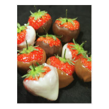 Chocolate dipped strawberries postcard