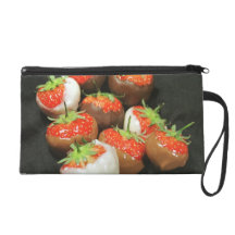 Chocolate dipped strawberries wristlet clutches