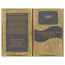 Chocolate Gold Deluxe Wedding Program Personalized Flyer