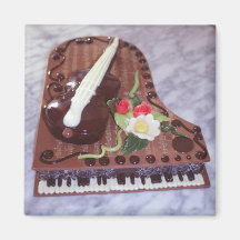 Chocolate grand piano magnet
