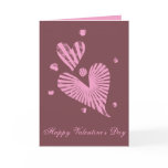 Chocolate Grunge Hearts Valentine's Day Card